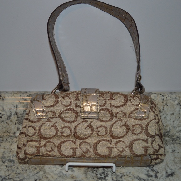 Guess Bags Guess Small Handbag Gold Signature Poshmark
